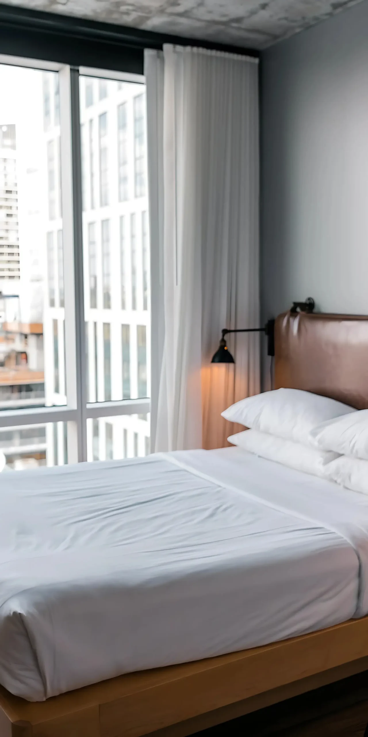 Modern hotel room with luxury bedding and elegant interior – INEQUIP