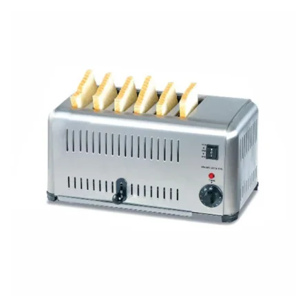6-slice stainless steel commercial toaster with bread slots – INEQUIP"