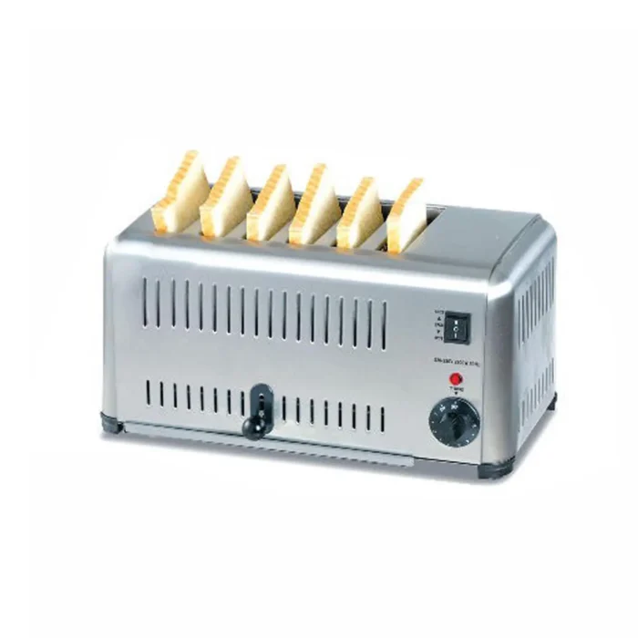 6-slice stainless steel commercial toaster with bread slots – INEQUIP"