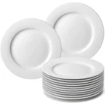 10-inch round white porcelain dinner plate for hotel tableware – INEQUIP