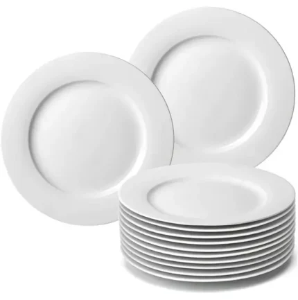10-inch round white porcelain dinner plate for hotel tableware – INEQUIP