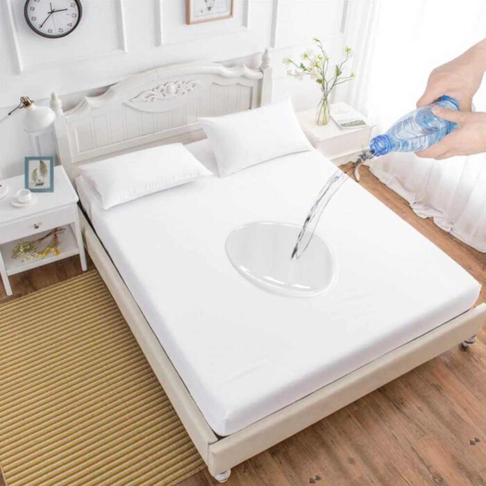 Terry cotton waterproof mattress protector with elastic fit for hotels – INEQUIP
