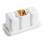 INNEQUIP Hotel Supplies, hotel tableware Pakistan, salt pepper shaker set, toothpick holder, ceramic condiment set, restaurant accessories, hospitality table setup
