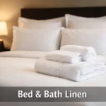 INNEQUIP Hotel Supplies bed and bath linen including hotel bedsheets, high GSM towels, bathrobes, and pillow covers for hospitality use in Pakistan